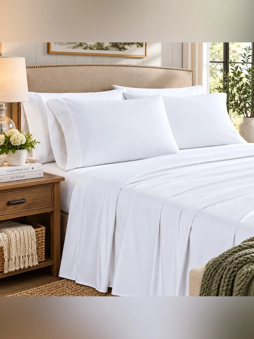 Highland Park 1000 TC Pima Cotton King 6-Piece Sheet Set White